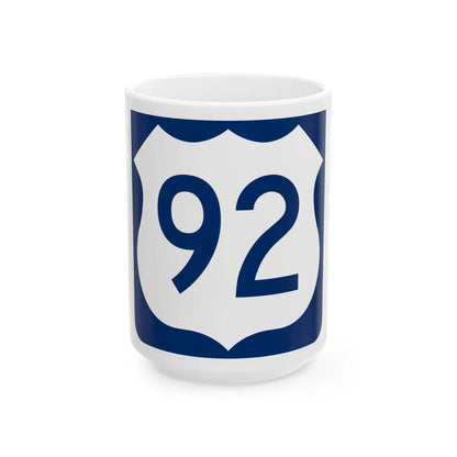 US 92 FL reversed (Florida) (Road Sign) White Coffee Mug 15oz - Go Mug Yourself