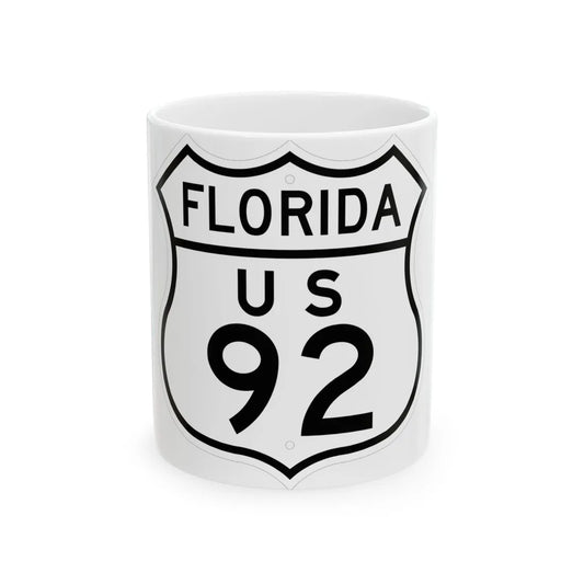 US 92 Florida 1948 (Florida) (Road Sign) White Coffee Mug 11oz - Go Mug Yourself