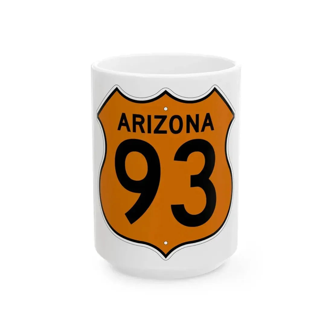 US 93 Arizona 1956 North (Arizona) (Road Sign) White Coffee Mug 15oz - Go Mug Yourself