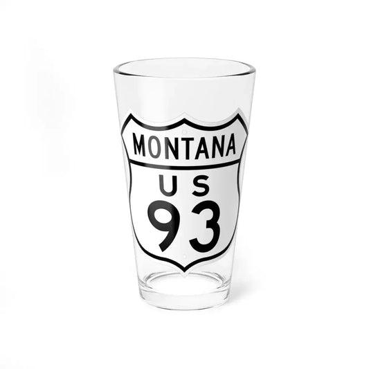 US 93 Montana 1948 (Montana) (Road Sign) Pint Glass 16oz 16oz - Go Mug Yourself