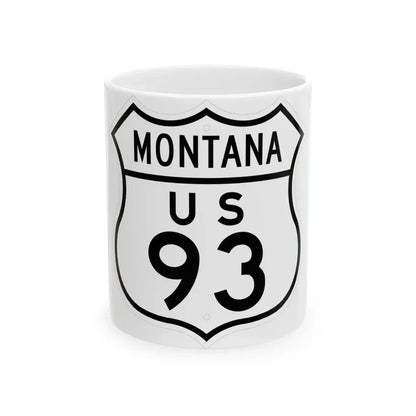 US 93 Montana 1948 (Montana) (Road Sign) White Coffee Mug 11oz - Go Mug Yourself