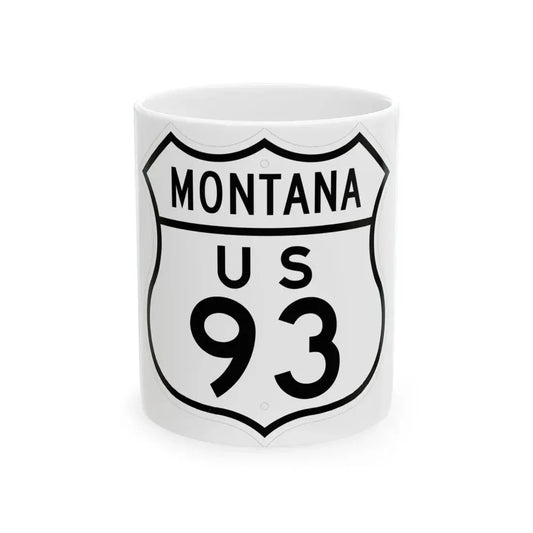 US 93 Montana 1948 (Montana) (Road Sign) White Coffee Mug 11oz - Go Mug Yourself