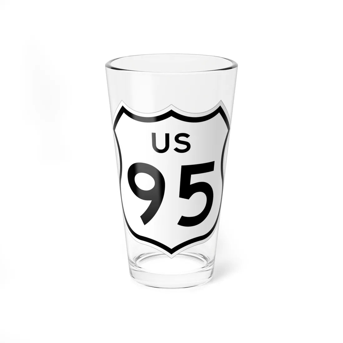 US 95 1961 cutout (California) (Road Sign) Pint Glass 16oz 16oz - Go Mug Yourself