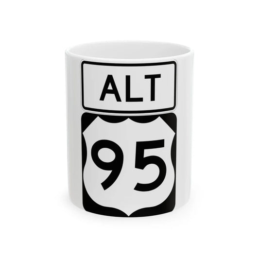 US 95 Alt (Nevada) (Road Sign) White Coffee Mug 11oz - Go Mug Yourself