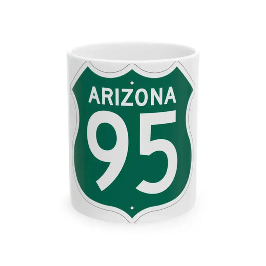 US 95 Arizona 1956 South (Arizona) (Road Sign) White Coffee Mug 11oz - Go Mug Yourself