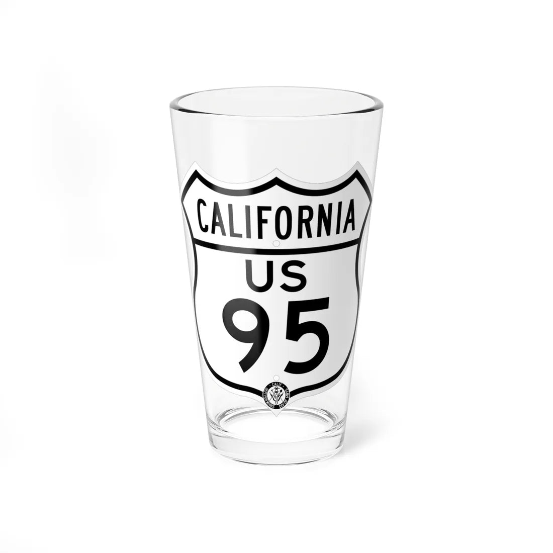 US 95 California 1948 (California) (Road Sign) Pint Glass 16oz - Go Mug Yourself