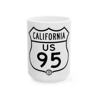 US 95 California 1948 (California) (Road Sign) White Coffee Mug 15oz - Go Mug Yourself