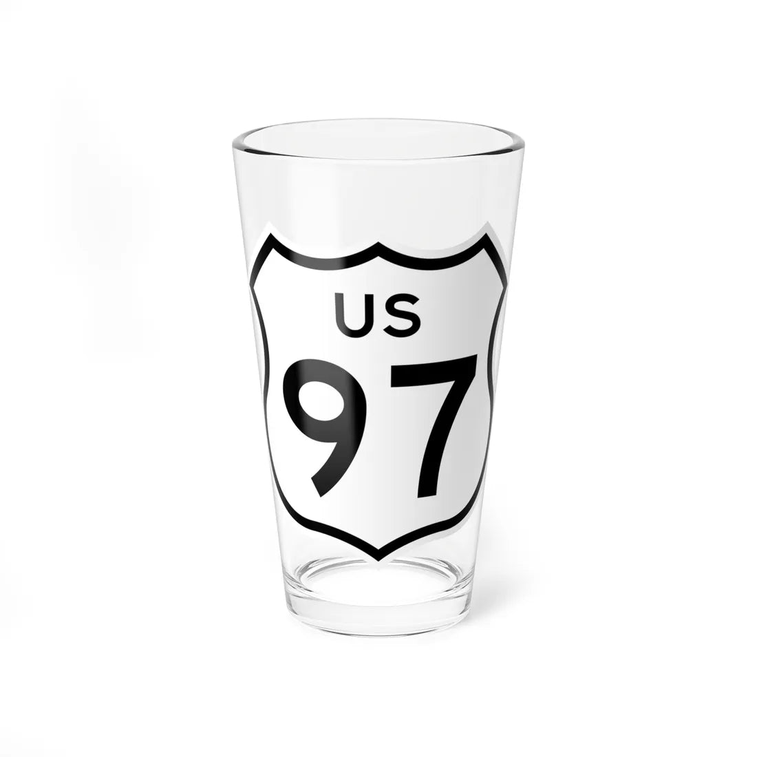 US 97 1961 cutout (California) (Road Sign) Pint Glass 16oz 16oz - Go Mug Yourself