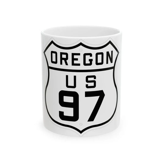 US 97 Oregon 1926 (Oregon) (Road Sign) White Coffee Mug 11oz - Go Mug Yourself