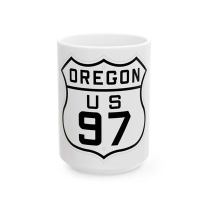US 97 Oregon 1926 (Oregon) (Road Sign) White Coffee Mug 15oz - Go Mug Yourself