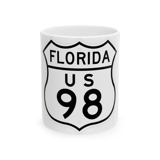 US 98 Florida 1948 (Florida) (Road Sign) White Coffee Mug 11oz - Go Mug Yourself