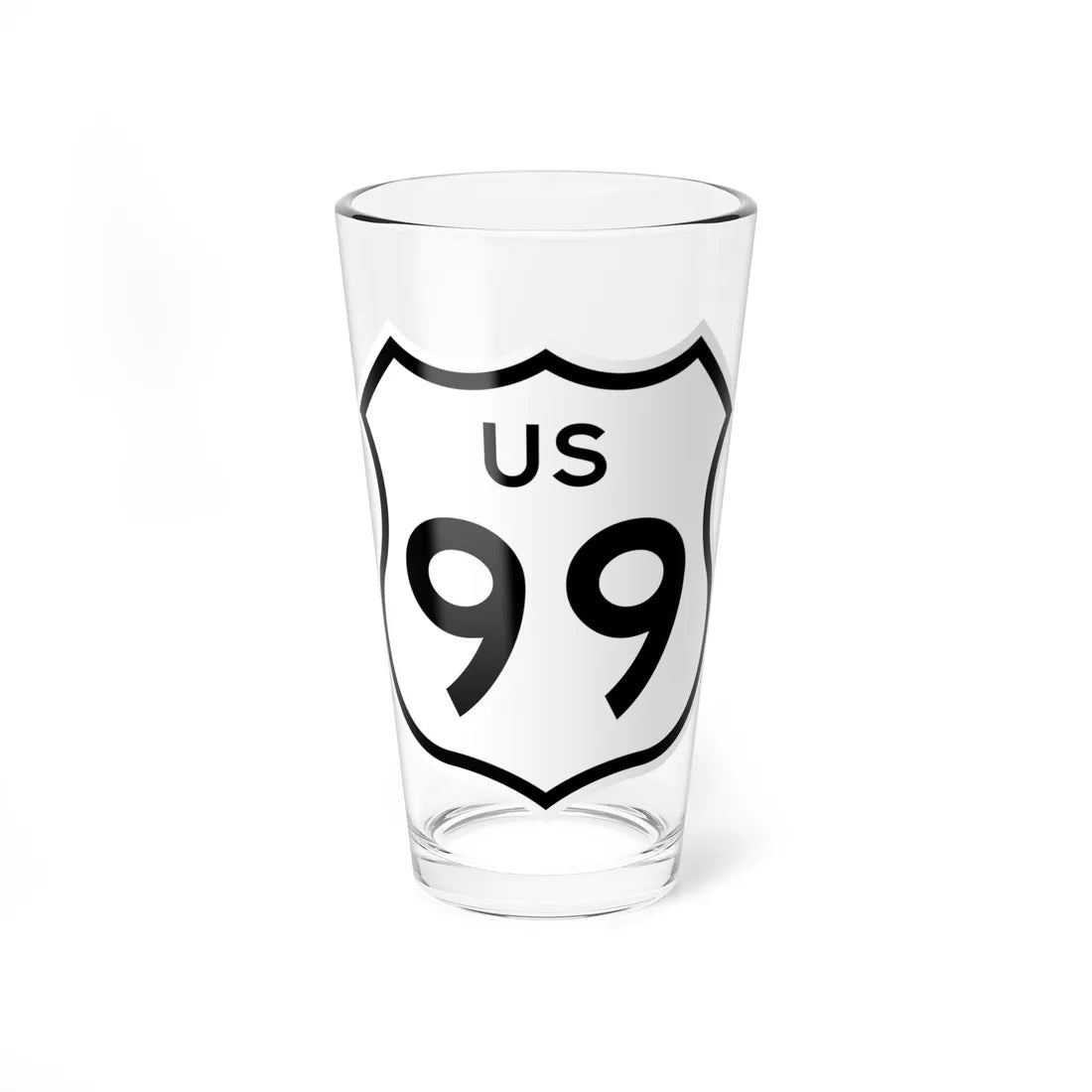 US 99 1961 cutout (California) (Road Sign) Pint Glass 16oz 16oz - Go Mug Yourself
