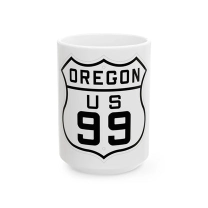 US 99 Oregon 1926 (Oregon) (Road Sign) White Coffee Mug 15oz - Go Mug Yourself