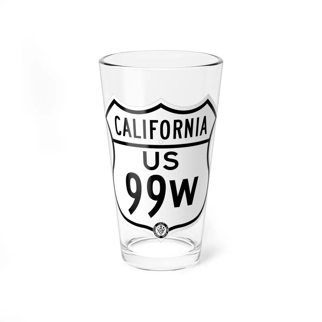 US 99W California 1948 (California) (Road Sign) Pint Glass 16oz 16oz - Go Mug Yourself