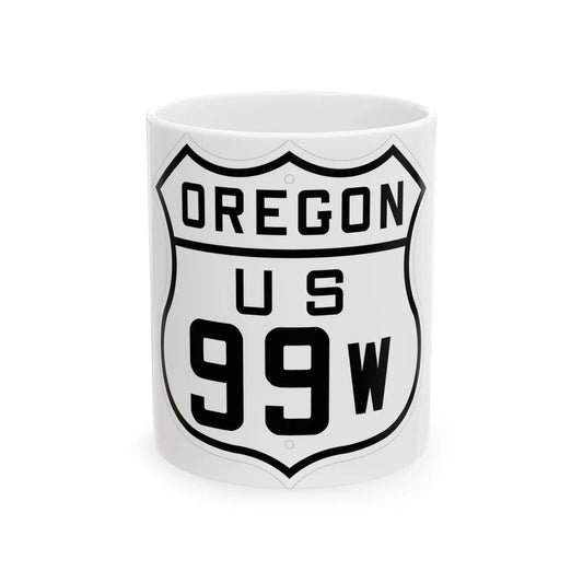 US 99W Oregon 1926 (Oregon) (Road Sign) White Coffee Mug 11oz - Go Mug Yourself