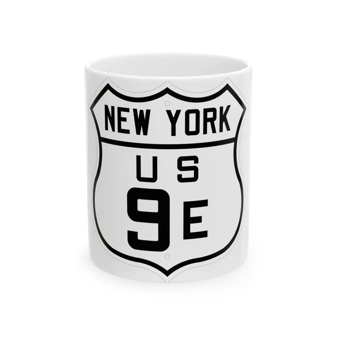 US 9E New York 1926 (New York) (Road Sign) White Coffee Mug 11oz - Go Mug Yourself