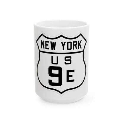 US 9E New York 1926 (New York) (Road Sign) White Coffee Mug 15oz - Go Mug Yourself