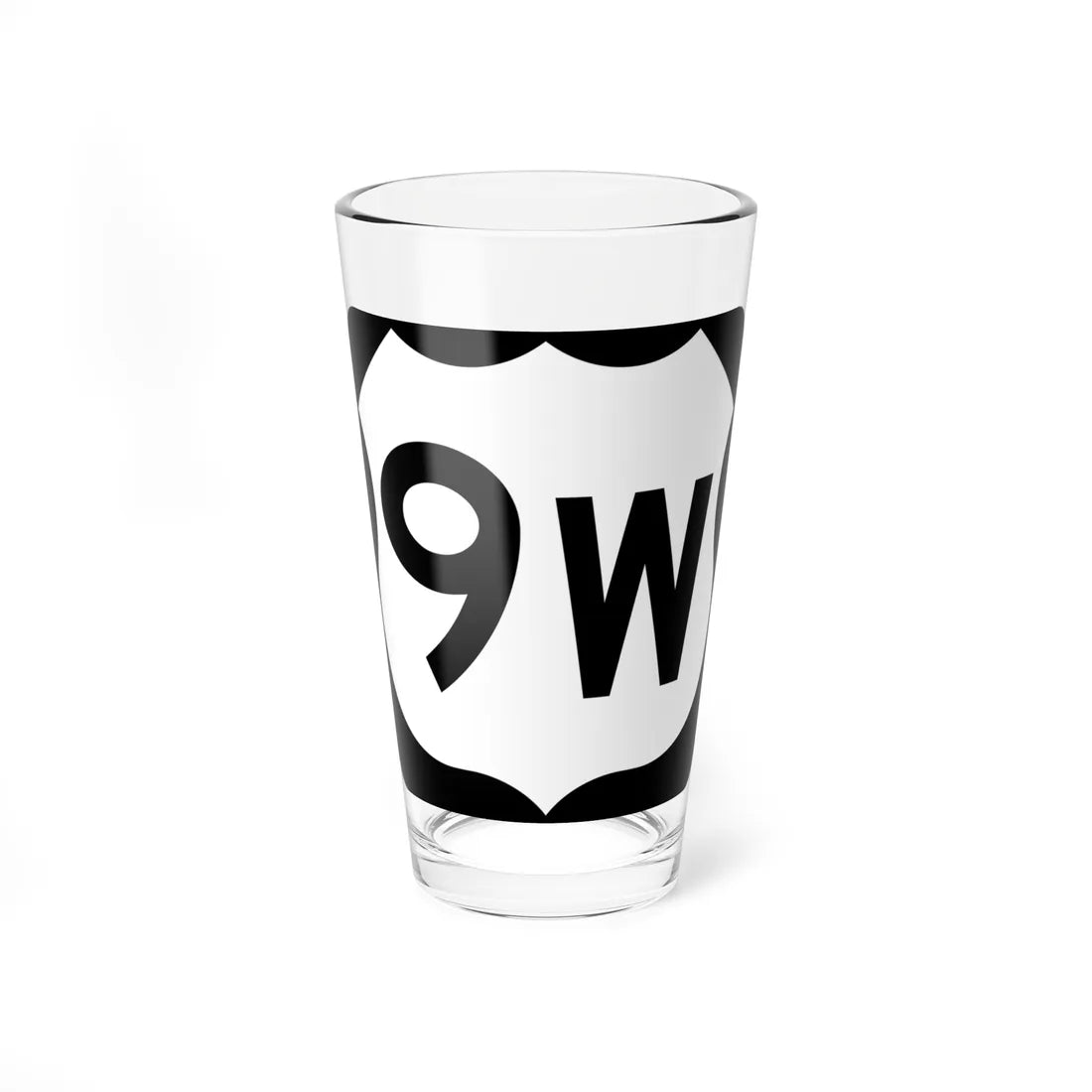US 9W NY (New York) (Road Sign) Pint Glass 16oz 16oz - Go Mug Yourself