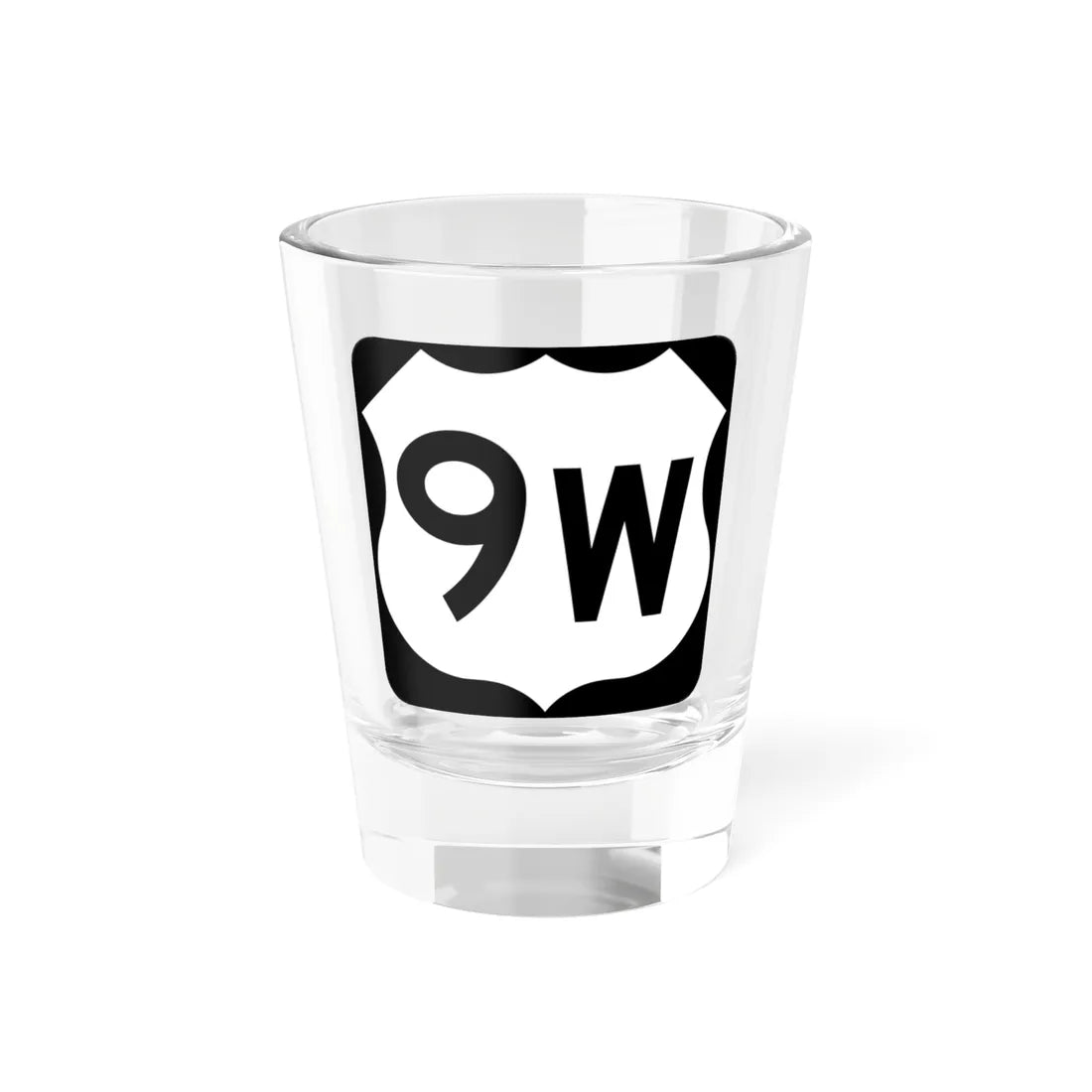 US 9W NY (New York) (Road Sign) Shot Glass 1.5oz 1.5oz - Go Mug Yourself