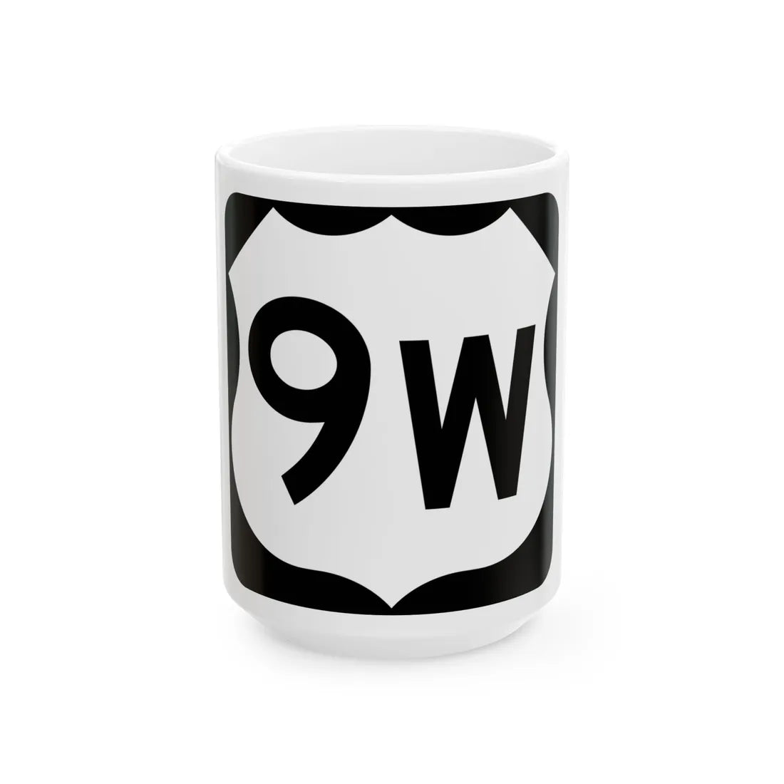 US 9W NY (New York) (Road Sign) White Coffee Mug 15oz - Go Mug Yourself