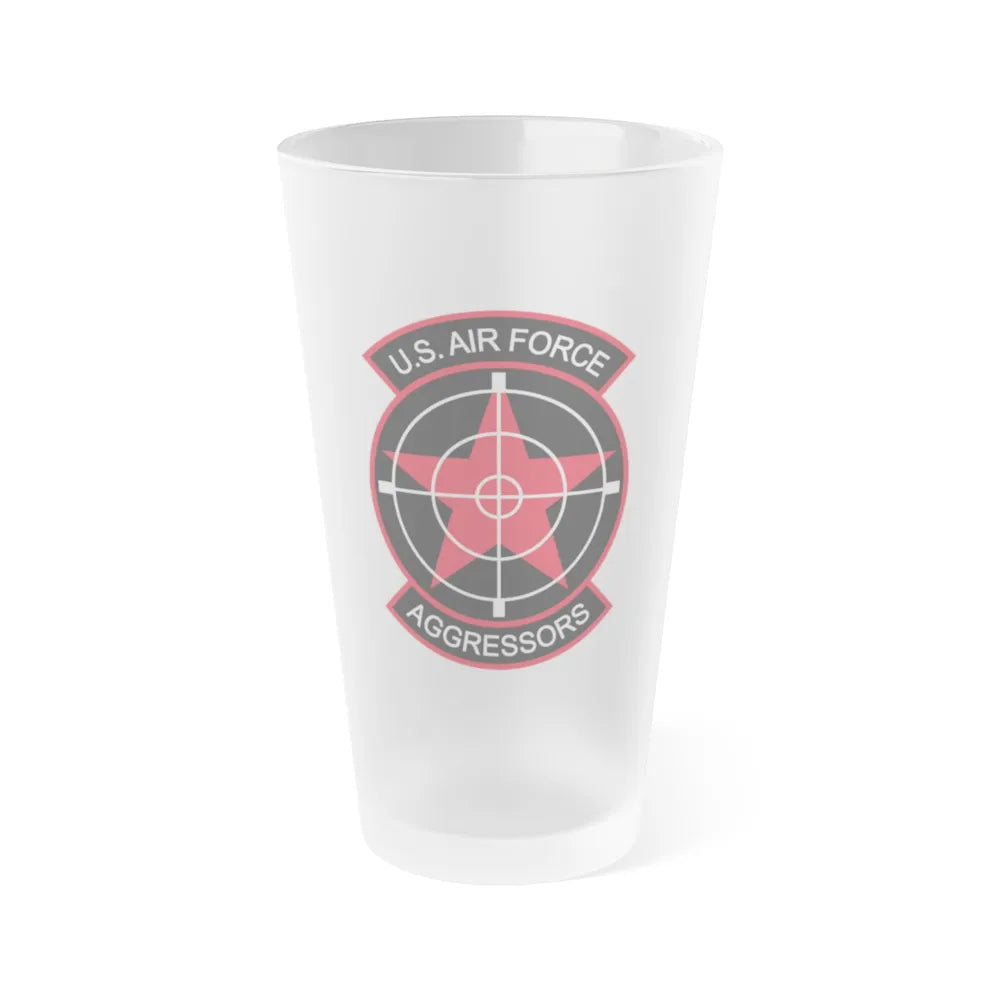 US Air Force Aggressors (U.S. Air Force) Frosted Pint Glass 16oz-Go Mug Yourself