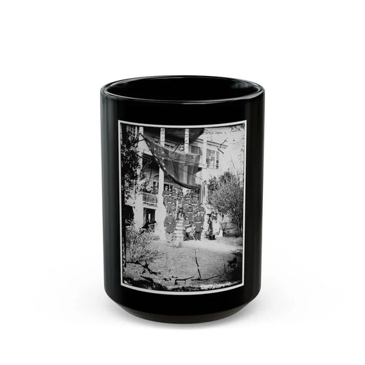 U.S. Army Band Standing On Steps(2) (U.S. Civil War) Black Coffee Mug 15oz - Go Mug Yourself