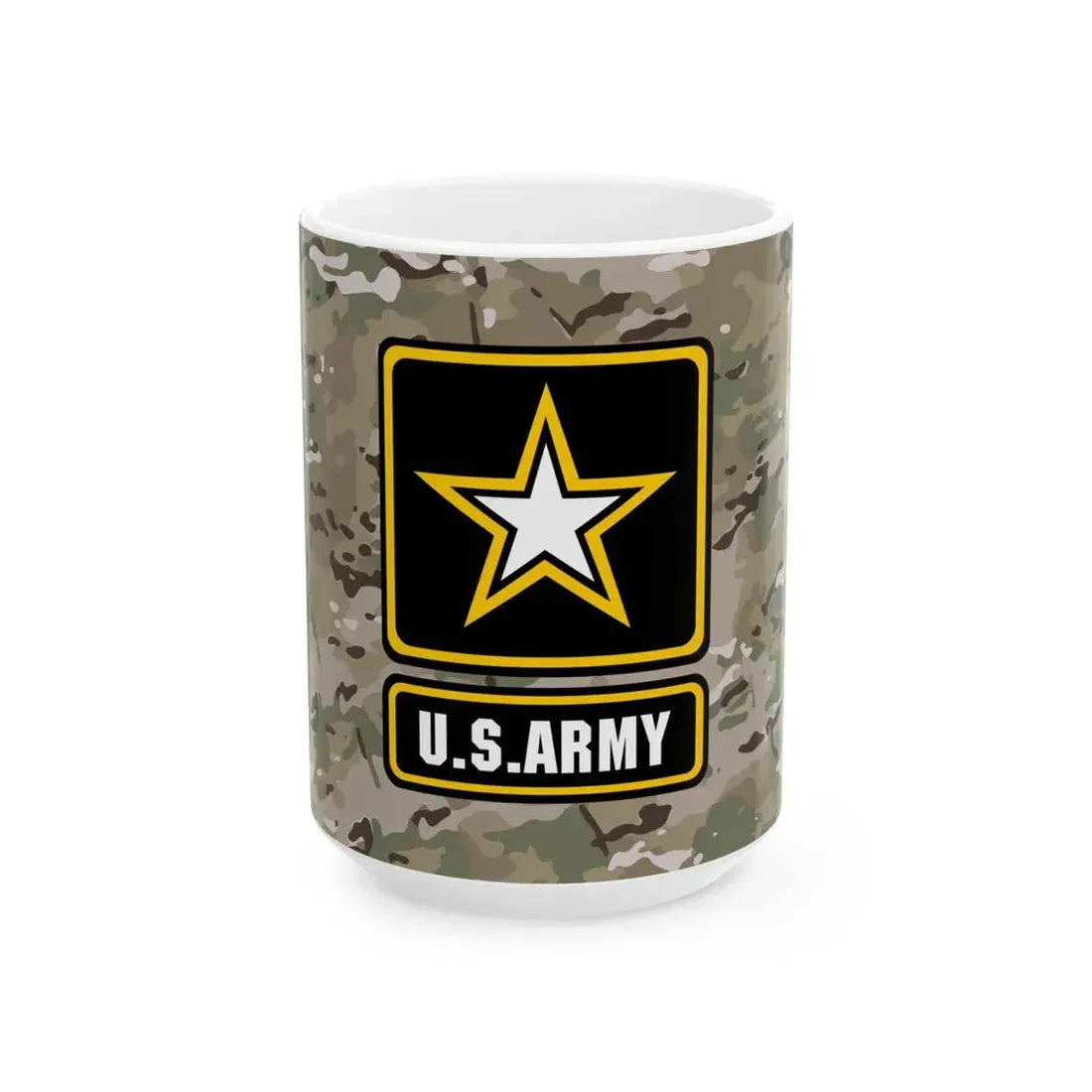 U.S. Army MultiCam flag (United States) White Coffee Mug 15oz - Go Mug Yourself