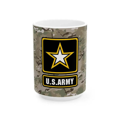 U.S. Army MultiCam flag (United States) White Coffee Mug 15oz - Go Mug Yourself