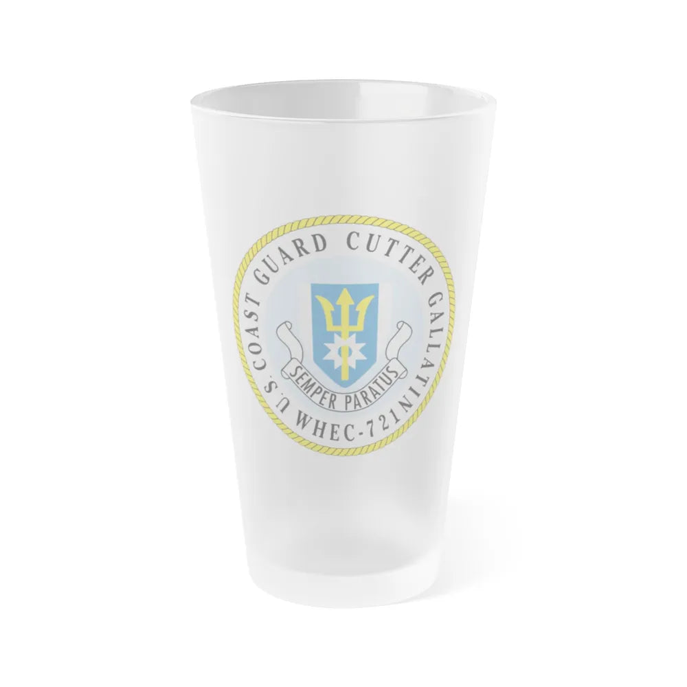 US Coast Guard Cutter Gallatin WHEC 721 (U.S. Coast Guard) Frosted Pint Glass 16oz-Go Mug Yourself