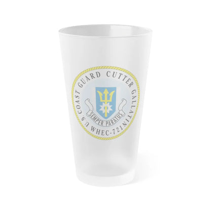 US Coast Guard Cutter Gallatin WHEC 721 (U.S. Coast Guard) Frosted Pint Glass 16oz-Go Mug Yourself