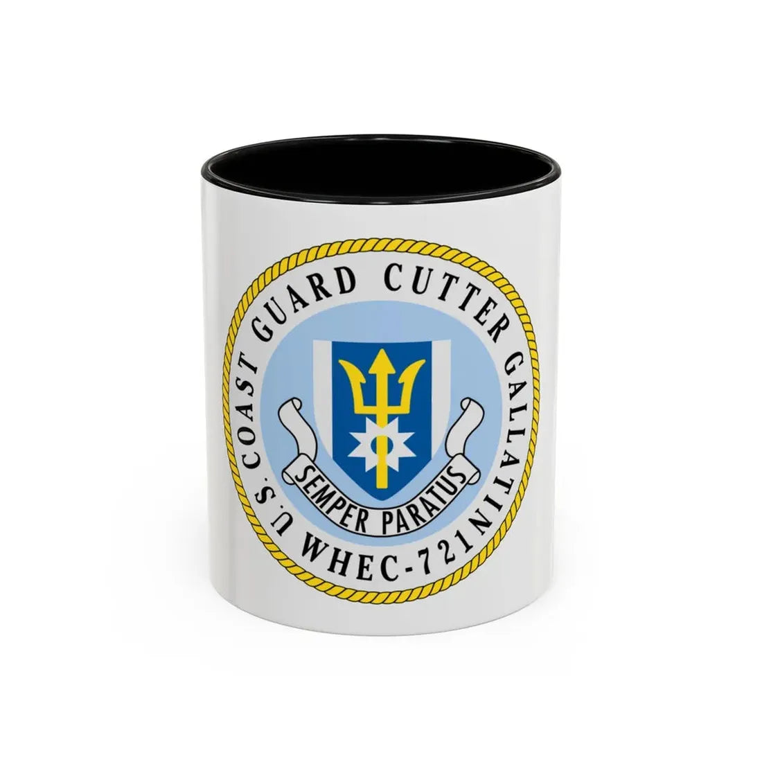 US Coast Guard Cutter Gallatin WHEC 721 (U.S. Coast Guard) Accent Coffee Mug 11oz Black - Go Mug Yourself