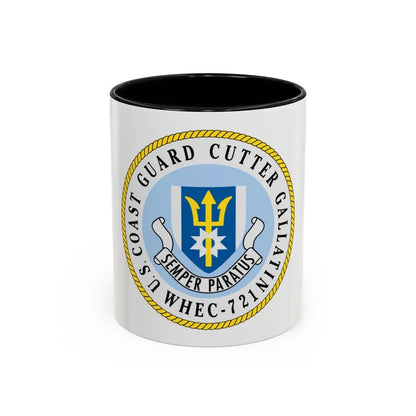 US Coast Guard Cutter Gallatin WHEC 721 (U.S. Coast Guard) Accent Coffee Mug 11oz Black - Go Mug Yourself