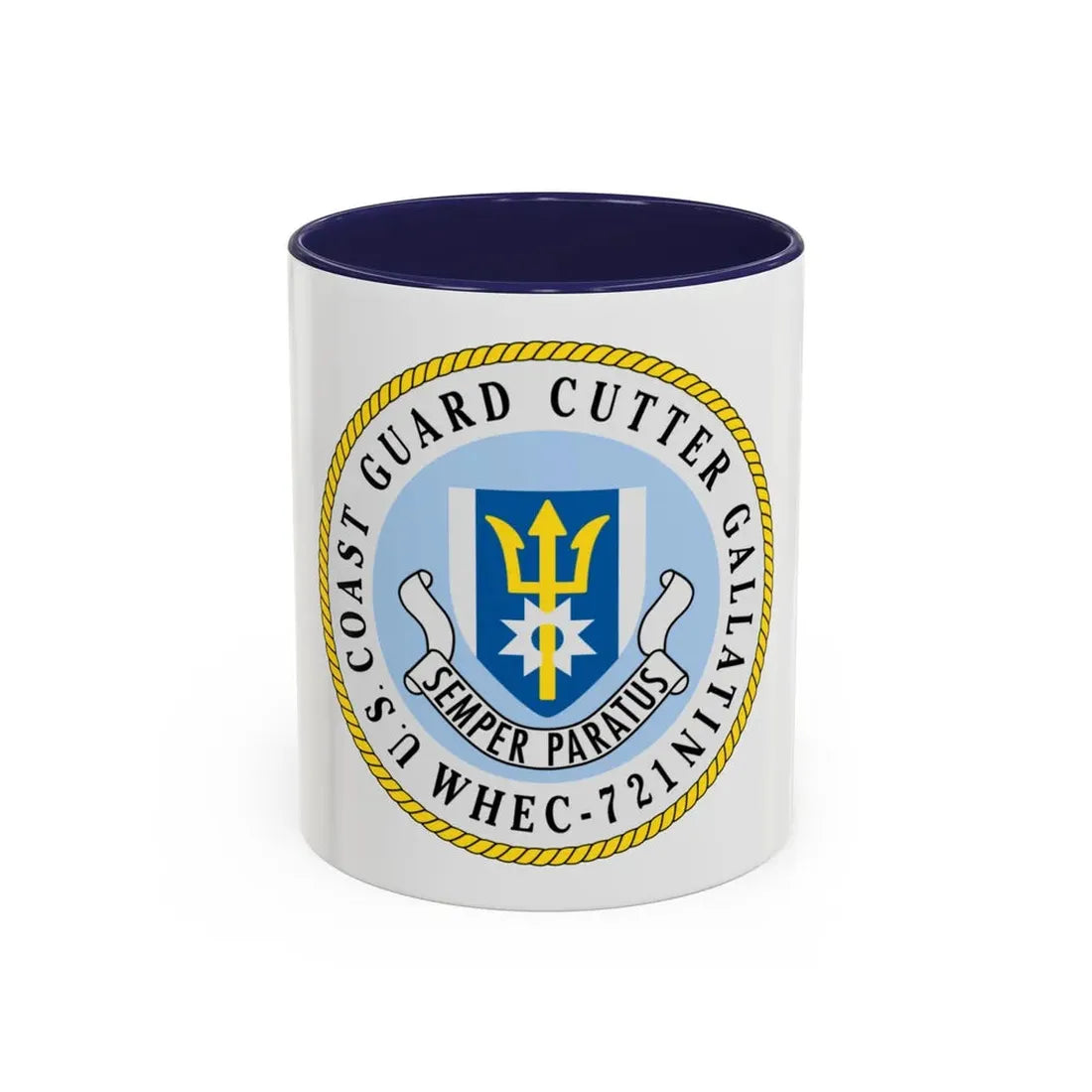 US Coast Guard Cutter Gallatin WHEC 721 (U.S. Coast Guard) Accent Coffee Mug 11oz Navy - Go Mug Yourself