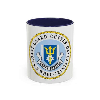 US Coast Guard Cutter Gallatin WHEC 721 (U.S. Coast Guard) Accent Coffee Mug 11oz Navy - Go Mug Yourself