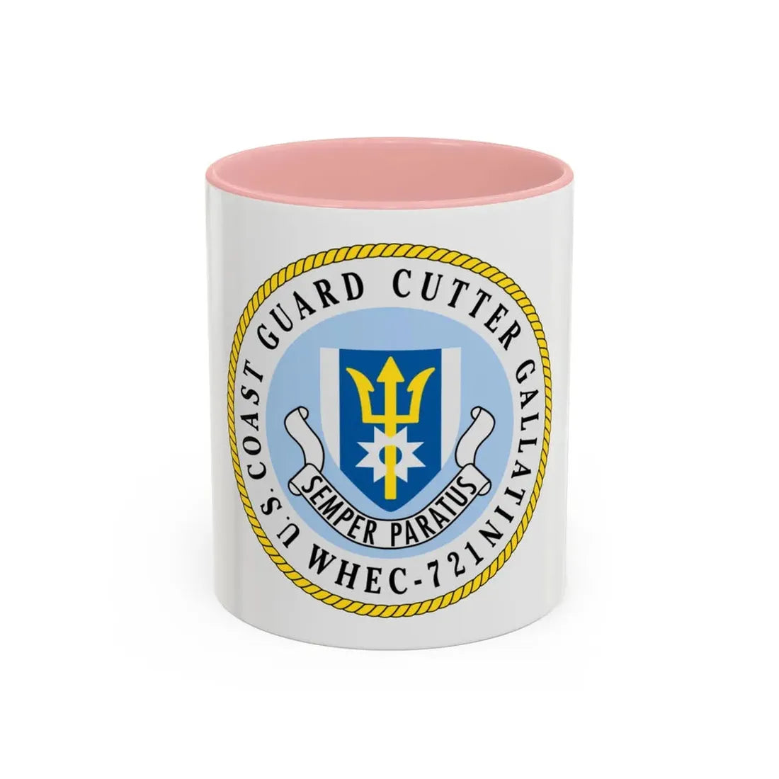 US Coast Guard Cutter Gallatin WHEC 721 (U.S. Coast Guard) Accent Coffee Mug 11oz Pink - Go Mug Yourself