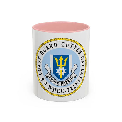 US Coast Guard Cutter Gallatin WHEC 721 (U.S. Coast Guard) Accent Coffee Mug 11oz Pink - Go Mug Yourself