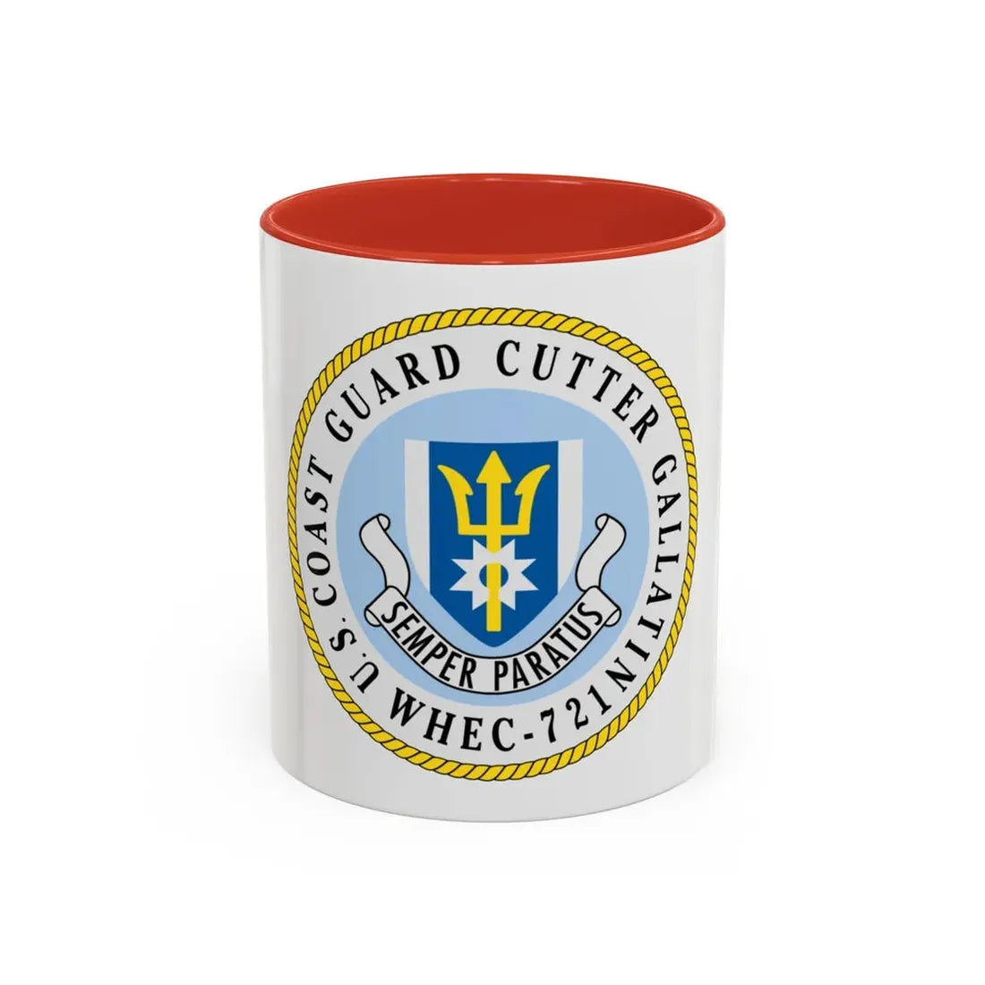 US Coast Guard Cutter Gallatin WHEC 721 (U.S. Coast Guard) Accent Coffee Mug 11oz Red - Go Mug Yourself