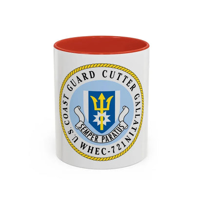US Coast Guard Cutter Gallatin WHEC 721 (U.S. Coast Guard) Accent Coffee Mug 11oz Red - Go Mug Yourself