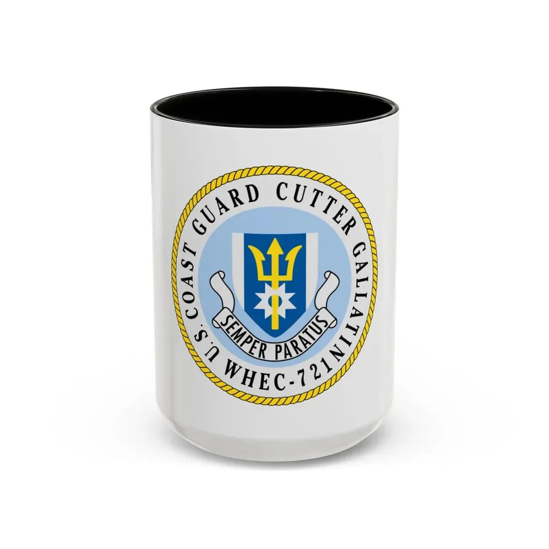 US Coast Guard Cutter Gallatin WHEC 721 (U.S. Coast Guard) Accent Coffee Mug 15oz Black - Go Mug Yourself