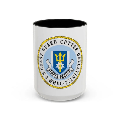 US Coast Guard Cutter Gallatin WHEC 721 (U.S. Coast Guard) Accent Coffee Mug 15oz Black - Go Mug Yourself