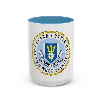 US Coast Guard Cutter Gallatin WHEC 721 (U.S. Coast Guard) Accent Coffee Mug 15oz Light Blue - Go Mug Yourself