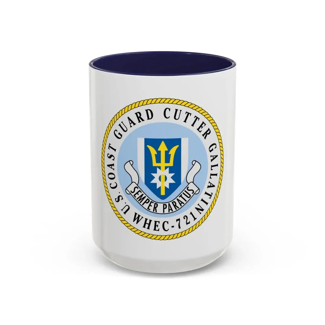 US Coast Guard Cutter Gallatin WHEC 721 (U.S. Coast Guard) Accent Coffee Mug 15oz Navy - Go Mug Yourself