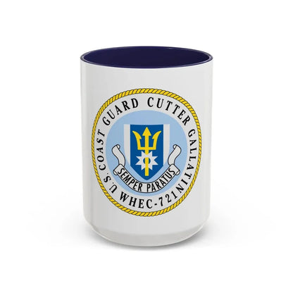 US Coast Guard Cutter Gallatin WHEC 721 (U.S. Coast Guard) Accent Coffee Mug 15oz Navy - Go Mug Yourself