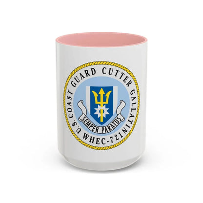 US Coast Guard Cutter Gallatin WHEC 721 (U.S. Coast Guard) Accent Coffee Mug 15oz Pink - Go Mug Yourself