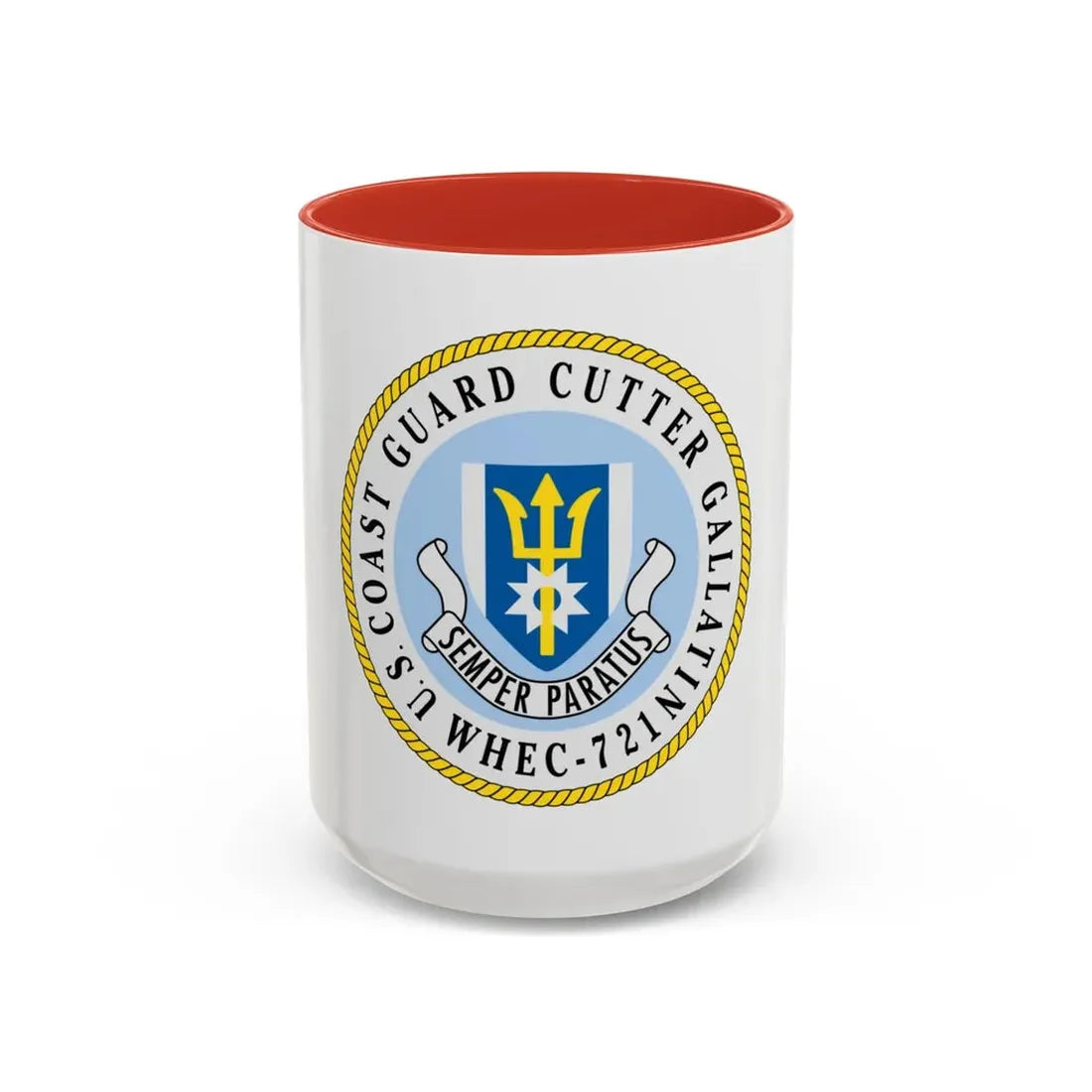 US Coast Guard Cutter Gallatin WHEC 721 (U.S. Coast Guard) Accent Coffee Mug 15oz Red - Go Mug Yourself