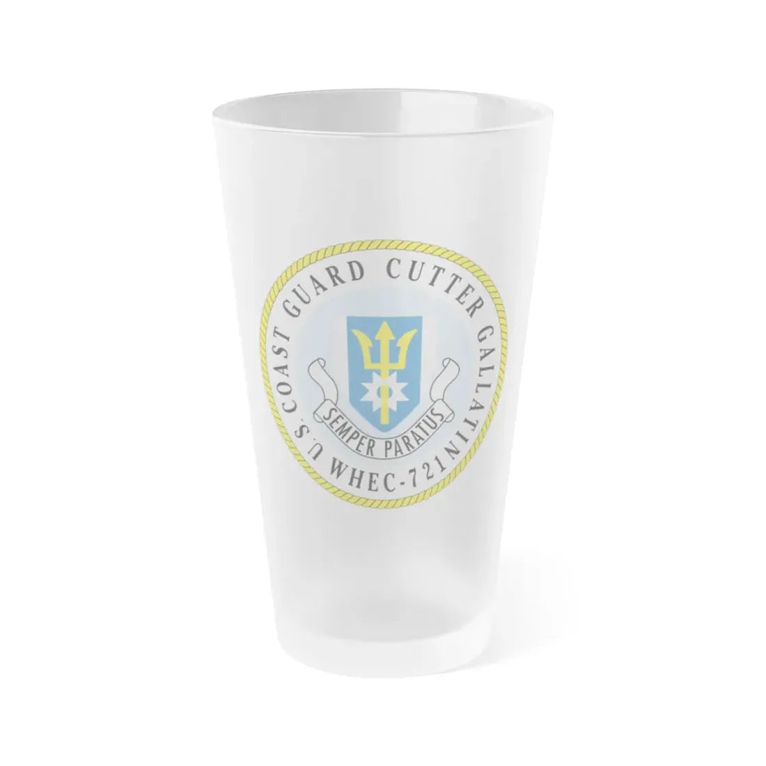 US Coast Guard Cutter Gallatin WHEC 721 (U.S. Coast Guard) Frosted Pint Glass 16oz Default Title - Go Mug Yourself
