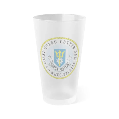 US Coast Guard Cutter Gallatin WHEC 721 (U.S. Coast Guard) Frosted Pint Glass 16oz Default Title - Go Mug Yourself