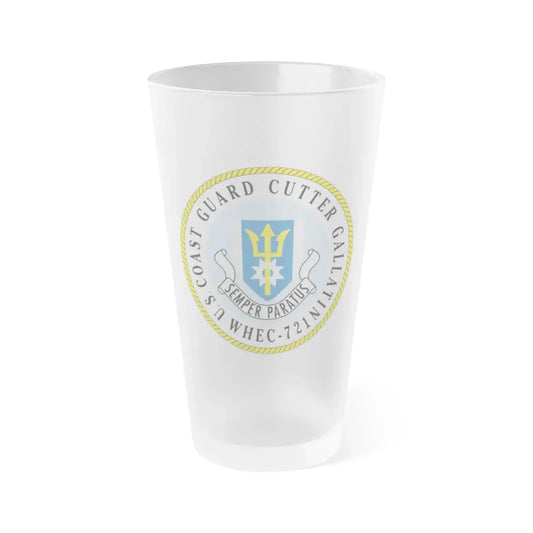 US Coast Guard Cutter Gallatin WHEC 721 (U.S. Coast Guard) Frosted Pint Glass 16oz Default Title - Go Mug Yourself