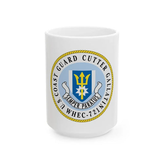 US Coast Guard Cutter Gallatin WHEC 721 (U.S. Coast Guard) White Coffee Mug 15oz - Go Mug Yourself