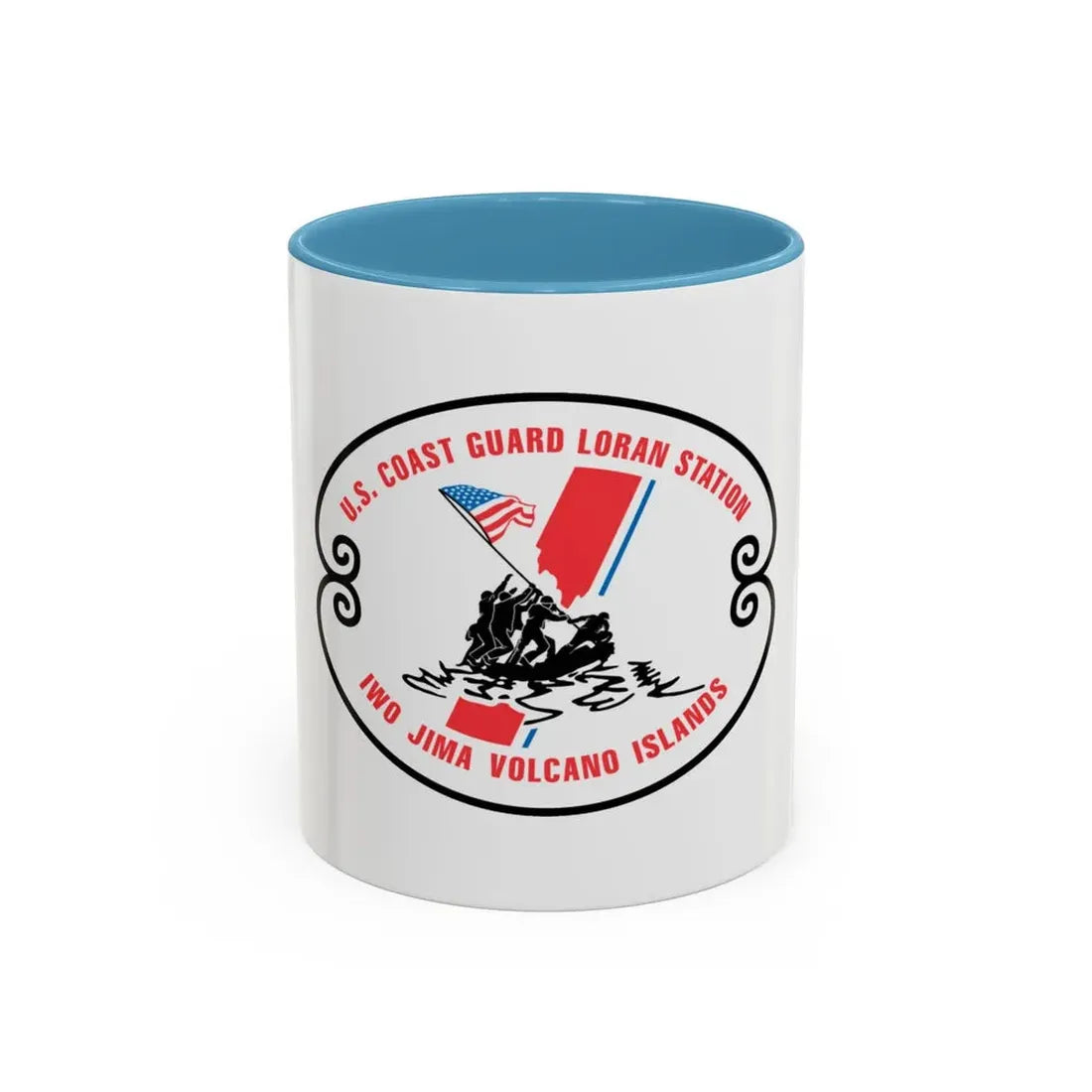 US Coast Guard Loran Station (U.S. Coast Guard) Accent Coffee Mug 11oz Light Blue - Go Mug Yourself